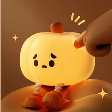 Halloween Touch Pumpkin Night Light Cute Soft Silicone Lamp