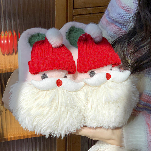 Cute Christmas Santa Claus Home Slippers For Winter