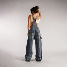 Zipper Denim Overalls Loose Suspender Jumpsuit Streetwear Jeans Pants