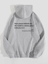 Women's Plush Letter Printed Kangaroo Pocket Drawstring Printed Hoodie Unisex