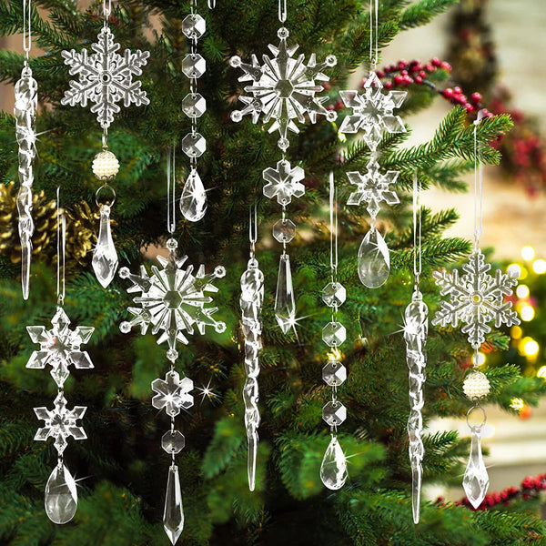 10pcs Christmas Tree Hanging Pendants  Snow Ceiling Xmas Ornaments