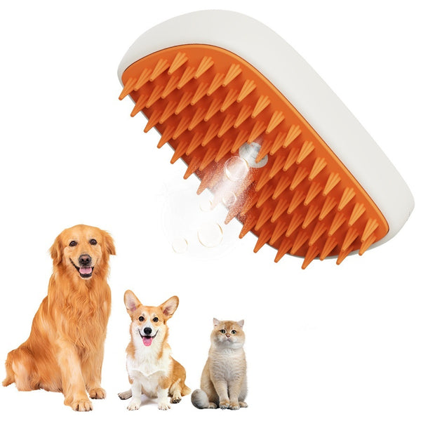 USB Rechargeable Pets Grooming Steam Brush Spray Massage Comb