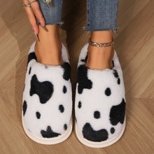 Cute Cow Spotted Plush Non-slip Slippers Winter Warm