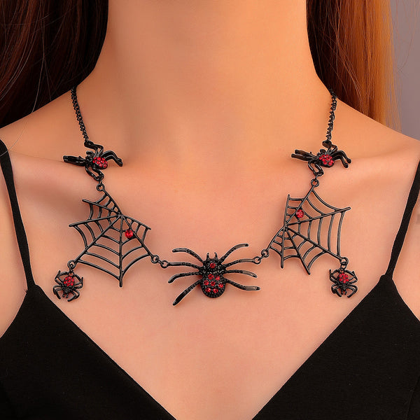 Halloween Spider Web Necklace For Women