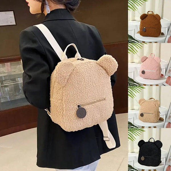 Women's & Children Travel Shopping Cute Bear Shaped Shoulder Backpack