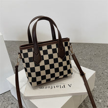 Houndstooth Portable Checkerboard Shoulder Bags For Women Totes