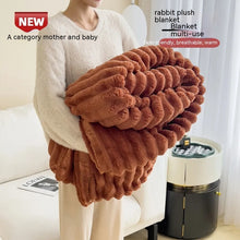 Soft Wind Bubble Velvet Blanket Solid Rabbit Fur Double-sided  Blankets