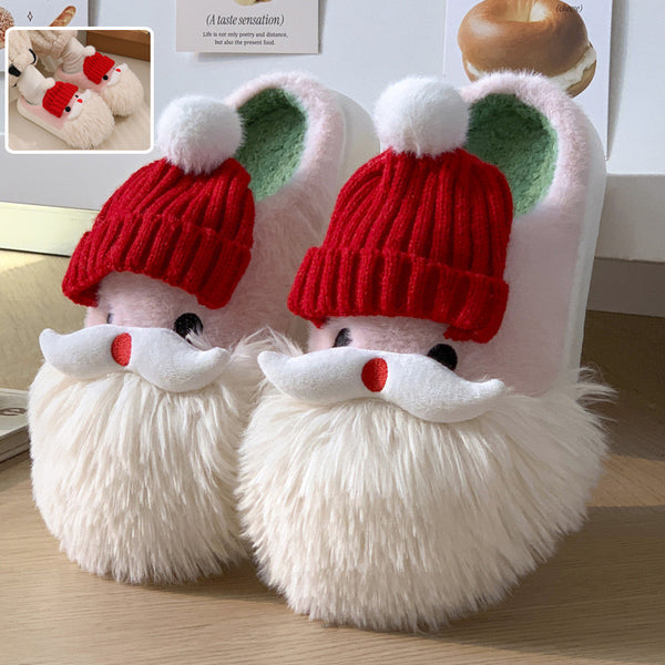 Cute Christmas Santa Claus Home Slippers For Winter