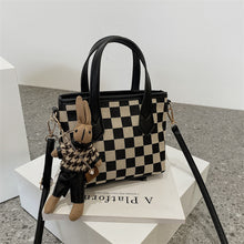 Houndstooth Portable Checkerboard Shoulder Bags For Women Totes