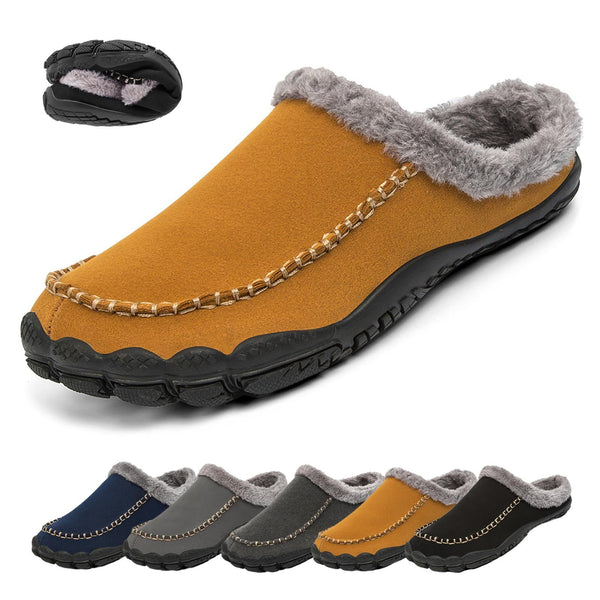 Men's Winter Warm Slippers Lightweight Anti-slip Cozy Fuzzy Winter House Slippers