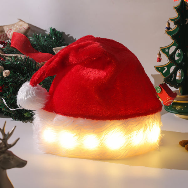 Plush Children's Adult Christmas Luminous Santa Hat