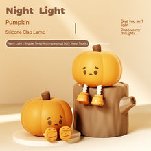 Halloween Touch Pumpkin Night Light Cute Soft Silicone Lamp