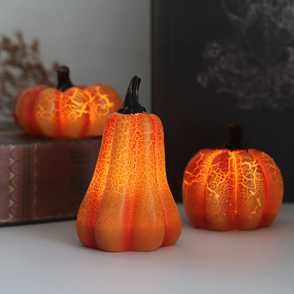 Halloween Pumpkin Lantern  LED Candle Lamp Resin Luminous