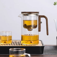 Magnetic Teapot Separation Filtration Glass Tea Pot Wood Handle Tea