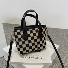 Houndstooth Portable Checkerboard Shoulder Bags For Women Totes