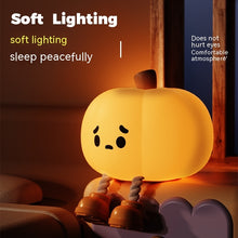 Halloween Touch Pumpkin Night Light Cute Soft Silicone Lamp