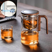 Magnetic Teapot Separation Filtration Glass Tea Pot Wood Handle Tea