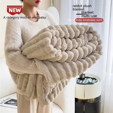 Soft Wind Bubble Velvet Blanket Solid Rabbit Fur Double-sided  Blankets