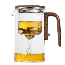 Magnetic Teapot Separation Filtration Glass Tea Pot Wood Handle Tea