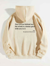 Women's Plush Letter Printed Kangaroo Pocket Drawstring Printed Hoodie Unisex