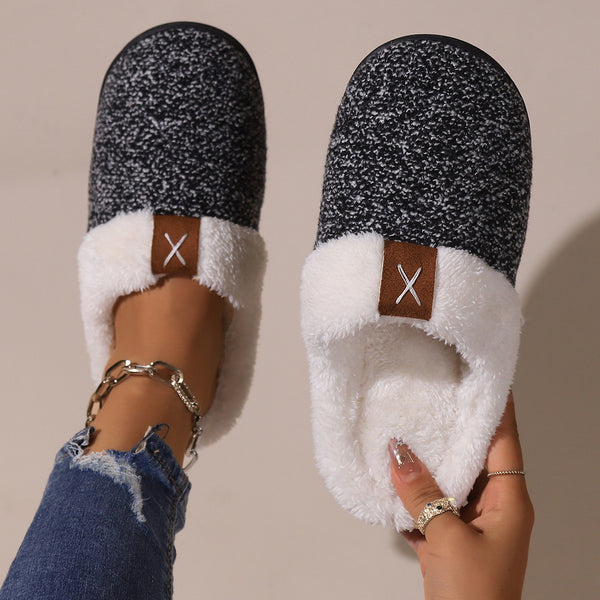 Winter Plush Thick Bottom Warm House Shoes For Women Men Indoor Bedroom