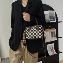 Houndstooth Portable Checkerboard Shoulder Bags For Women Totes