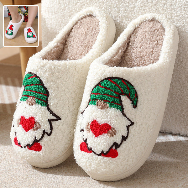 Cute Cartoon Santa Claus Home Slippers Warm Shoes