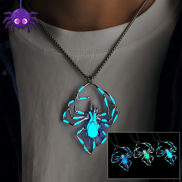 Halloween Creative Stereo Luminous Spider Necklace Jewerly