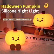 Halloween Touch Pumpkin Night Light Cute Soft Silicone Lamp