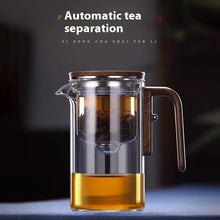 Magnetic Teapot Separation Filtration Glass Tea Pot Wood Handle Tea