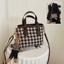 Houndstooth Portable Checkerboard Shoulder Bags For Women Totes