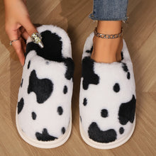 Cute Cow Spotted Plush Non-slip Slippers Winter Warm