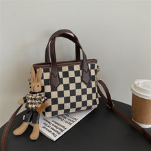 Houndstooth Portable Checkerboard Shoulder Bags For Women Totes