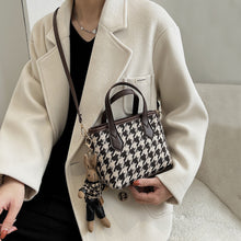 Houndstooth Portable Checkerboard Shoulder Bags For Women Totes